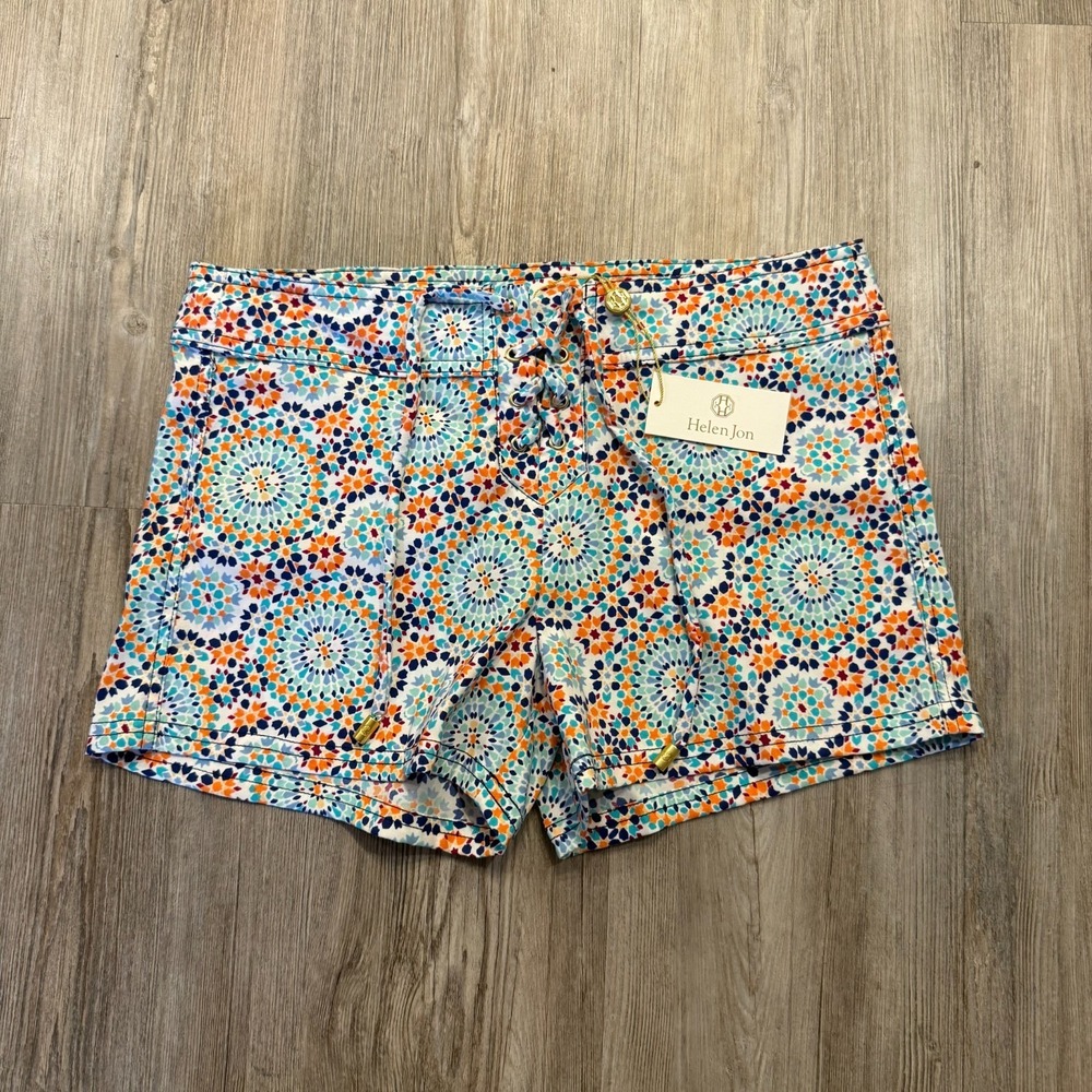 Helen Jon Womens 2 Lace Up 3" Board Shorts Nantucket